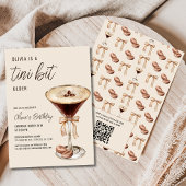 QR Code A Tini Bit Ältere Espresso Martini Geburts Einladung