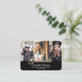 QR-Code-Abschluss-Announctions-Karte mit 3 Fotos Begleitkarte (Stehend Vorderseite)