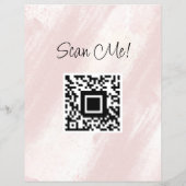 QR-Code | Abstrakt Blush Pink Beauty Boho Flyer (Hinten)