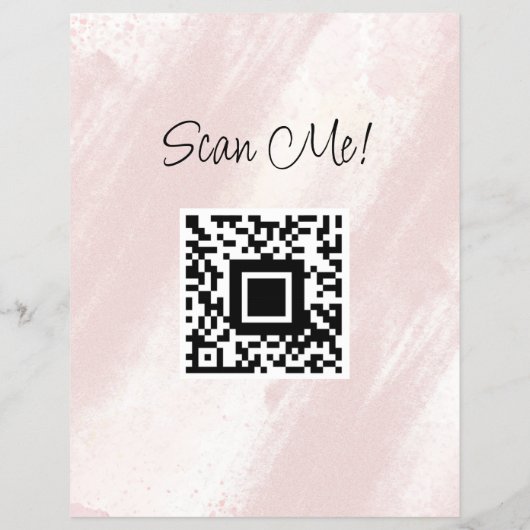 QR-Code | Abstrakt Blush Pink Beauty Boho Flyer (Hinten)