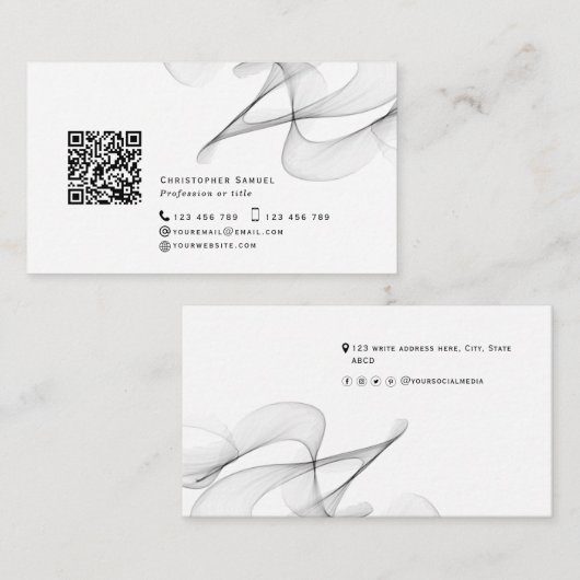 QR-Code abstrakt moderne Netzwerke Persönlich einf Visitenkarte (Vorne/Hinten)