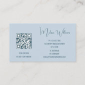 QR Code Abstrakte Art Wave Initials Visitenkarte (Rückseite)