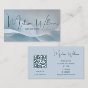 QR Code Abstrakte Art Wave Initials Visitenkarte