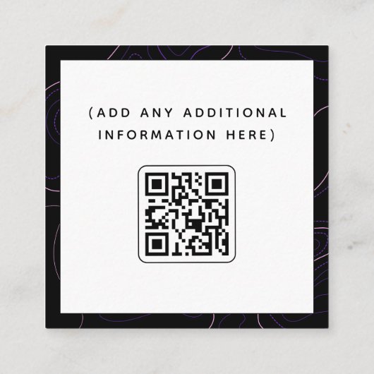 QR-Code-Abstrakte Lines für Social Media Manager L Quadratische Visitenkarte (Rückseite)