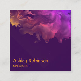 QR-Code abstrakte Samt-Aquarell-Visitenkarte Quadratische Visitenkarte