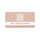 QR CODE-Abteilung für beige- und braun-beige-braun Adressaufkleber (Vorne)
