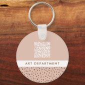 QR CODE-Abteilung für beige- und braun-beige-braun Schlüsselanhänger (Vorderseite)