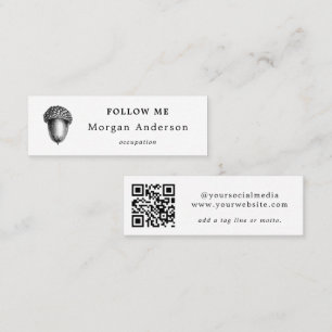 QR Code Acorn Social Media Mini Business Card Visitenkarte