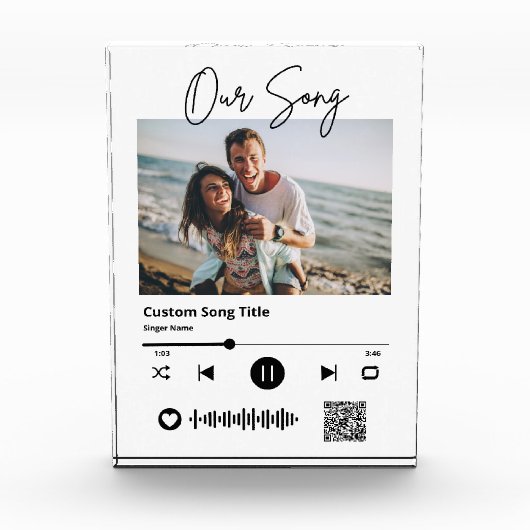 QR-Code-Acryl für unsere Song-Wedding-Musik Fotoblock (Vorderseite)