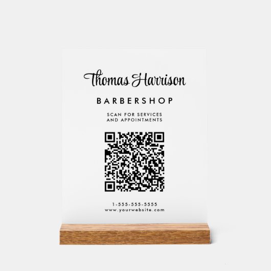 QR-Code Acrylschild (Vorderseite)