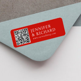 QR-Code-Adresse für moderne Red White Web-Werbeakt