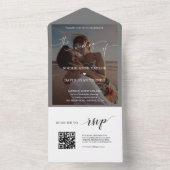 QR Code Airy Greenery Foto Wedding All In One Einladung (Innen Boden)
