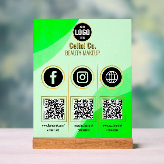 QR-Code Akryllische Schrift für Social Media - Maß Acrylschild (Neutral)