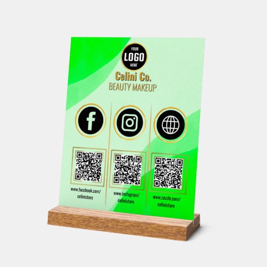 QR-Code Akryllische Schrift für Social Media - Maß Acrylschild (Winkel)