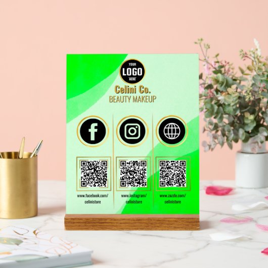 QR-Code Akryllische Schrift für Social Media - Maß Acrylschild (Hochzeit)