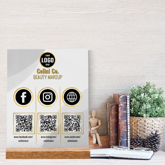 QR-Code Akryllische Schrift für Social Media - Maß Acrylschild