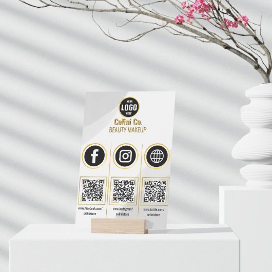 QR-Code Akryllische Schrift für Social Media - Maß Acrylschild