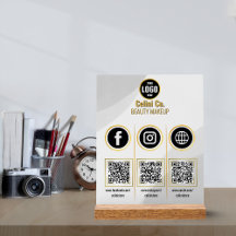 QR-Code Akryllische Schrift für Social Media - Maß