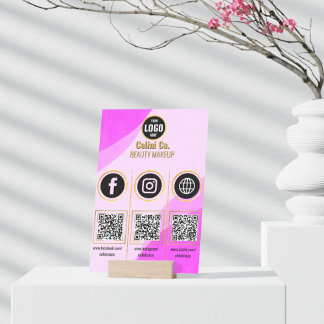 QR-Code Akryllische Schrift für Social Media - Maß Acrylschild