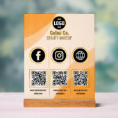 QR-Code Akryllische Schrift für Social Media - Maß Acrylschild (Neutral)