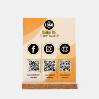 QR-Code Akryllische Schrift für Social Media - Maß Acrylschild