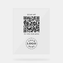 QR Code Akryllisches Zeichen - Modernes Checkout-M