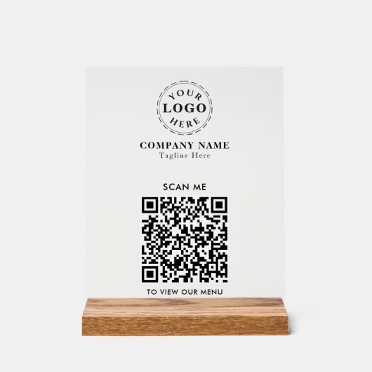 QR Code Akryllisches Zeichen - Modernes Checkout-M Acrylschild (Vorderseite)