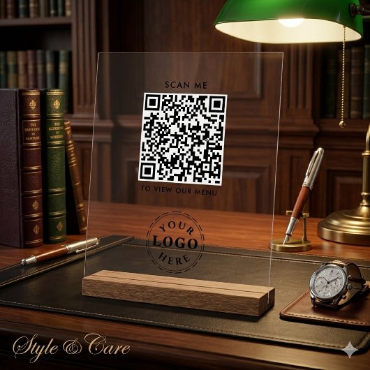 QR Code Akryllisches Zeichen - Modernes Checkout-M Acrylschild