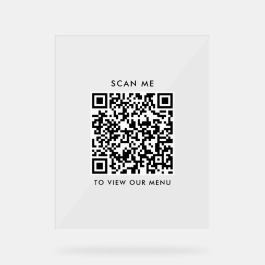 QR Code Akryllisches Zeichen - Modernes Checkout-M Acrylschild (Vorderseite)
