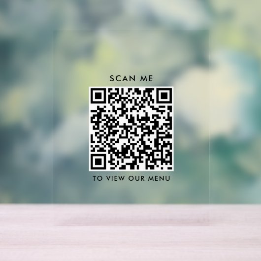 QR Code Akryllisches Zeichen - Modernes Checkout-M Acrylschild (Neutral)