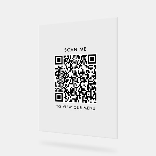 QR Code Akryllisches Zeichen - Modernes Checkout-M Acrylschild (Winkel)