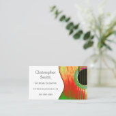 QR-Code Akustische Gitarrenmusik Lehren Red Green Visitenkarte (Stehend Vorderseite)