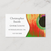 QR-Code Akustische Gitarrenmusik Lehren Red Green Visitenkarte (Vorderseite)