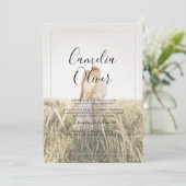 QR Code All-in-1 Rustic Terracotta GOLD Wedding Einladung (Stehend Vorderseite)