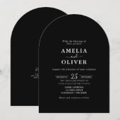 QR-Code All-in-One Minimalist Schwarz moderne Hoch Einladung (Vorne/Hinten)