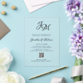 QR Code All in One Stylish Monogram Script Wedding Acryleinladungen (In Situ (Hochzeit))
