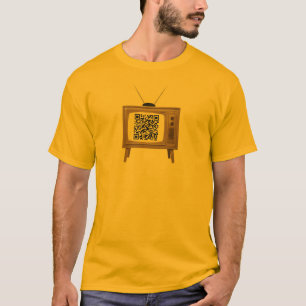 QR Code altmodische FernsehT - Shirt-Schablone T-Shirt