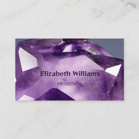 QR Code Amethyst Gem Stone Visitenkarte (Vorderseite)