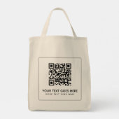 QR-Code an der Vorderseite und Rückseite Hochladen Tragetasche (Rückseite)