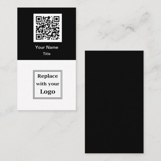 QR Code And Business Logo Business Cards Vertical Visitenkarte (Vorne/Hinten)