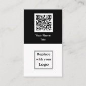 QR Code And Business Logo Business Cards Vertical Visitenkarte (Vorderseite)