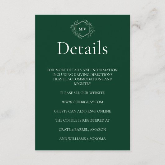 QR-Code Angaben zur Smaragdgrünen Umschließungskar Begleitkarte (Vorderseite)