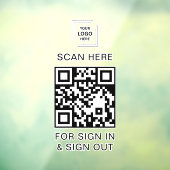 QR-Code-Anmelde Besucher Mitarbeiter Empfang Fenst Fensteraufkleber (Blatt 3)