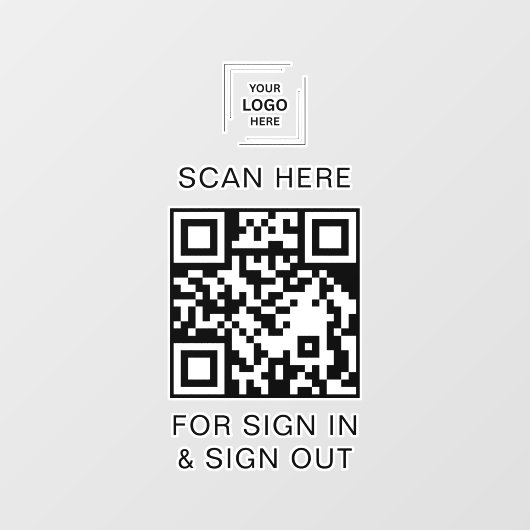 QR-Code-Anmelde Besucher Mitarbeiter Empfang Fenst Fensteraufkleber (Blatt)
