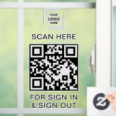 QR-Code-Anmelde Besucher Mitarbeiter Empfang Fenst Fensteraufkleber (Zuhause)