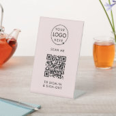 QR-Code-Anmeldung | Rosa Empfang des Besuchers Sockelschild (In SItu)