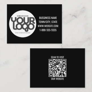 QR-Code anpassbar Modern Schwarz Mitteilungskarte