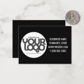 QR-Code anpassbar Modern Schwarz Mitteilungskarte (Vorderseite/Rückseite Beispiel)