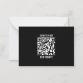 QR-Code anpassbar Modern Schwarz Mitteilungskarte (Rückseite)
