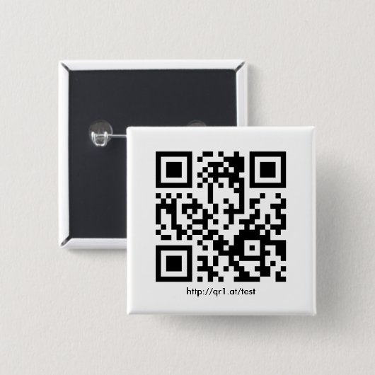 QR Code Anstecknadel quadratisch (Vorne & Hinten)